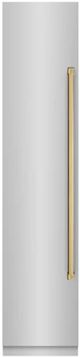 ZLINE Autograph Edition 18 in. 8.6 Cu. Ft. Left Hinge Column Freezer in Stainless Steel with Graphite Gray Interior and Polished Gold Accents-0