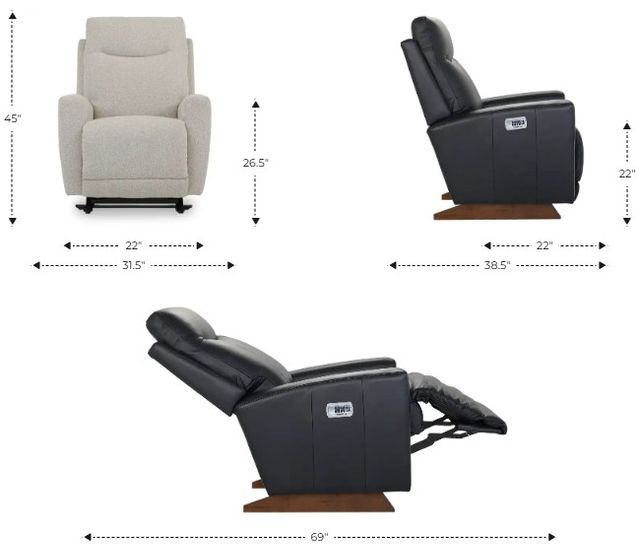 La-Z-Boy® Kodie Oyster Power Rocking Recliner with Headrest and Lumbar-2