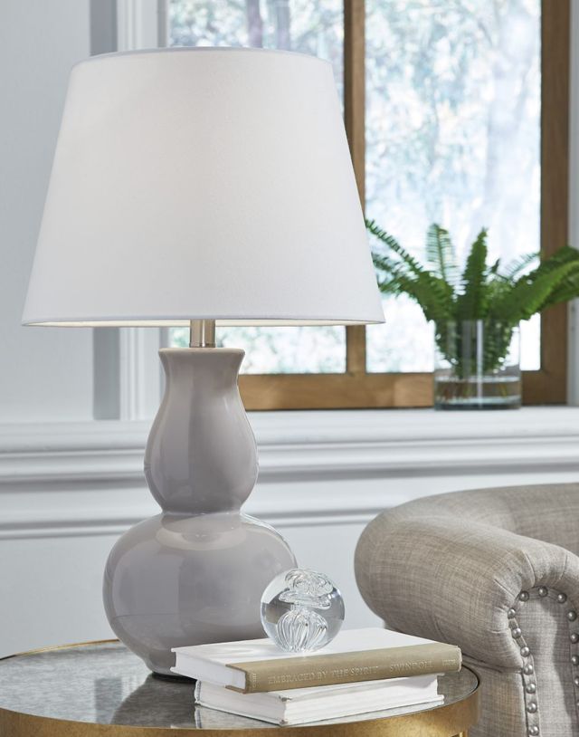 Signature Design by Ashley® Zellrock Gray Ceramic Table Lamp-2