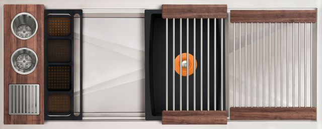 The Galley® American Black Walnut / Graphite Resin+ Ideal WashStation™ 3S + 12" DryDock® Drain Side, Four Tool Wash Kit, One DryDock® Tool-0
