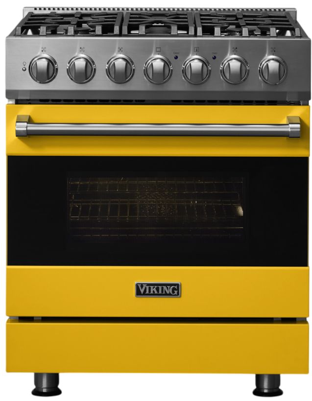 Viking® 3 Series 30" Daffodil Pro Style Natural Gas Range-2