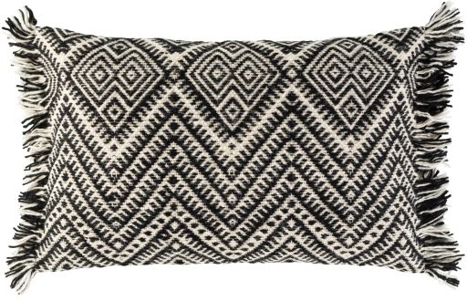 Surya Katniss Black 22"x14" Toss Pillow with Polyester Insert-0