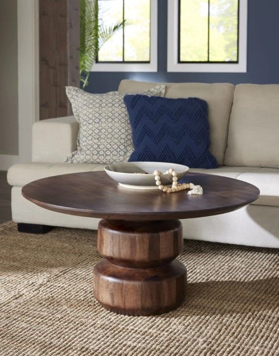 Modus Furniture Sunrise Virton Smoked Brown Round Coffee Table-1
