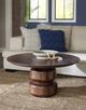 Modus Furniture Sunrise Virton Smoked Brown Round Coffee Table-1