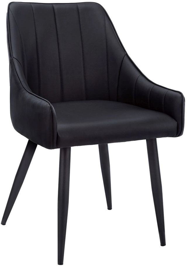 Monarch Specialties Inc. 2-Piece Black Arm Chair Set with Integrated Arms and Black Metal Legs-0