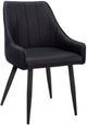 Monarch Specialties Inc. 2-Piece Black Arm Chair Set with Integrated Arms and Black Metal Legs-0