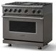 Viking® 7 Series 36" Damascus Gray Pro Style Dual Fuel Range with 12" Reversible Griddle-3