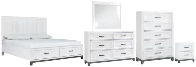 Benchcraft® Brynburg 5-Piece White King Storage Panel Bed Set-0