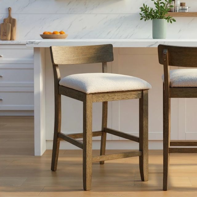 Armen Living Merie Putty Brown/White Counter Stool-1