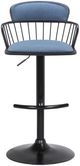 Armen Living Nash Black/Blue Adjustable Bar Stool-1