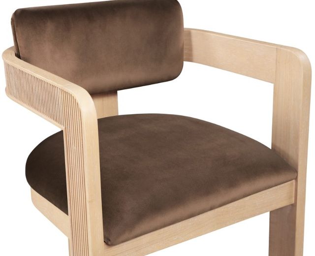 Meridian Furniture Sacha Brown/Natural Velvet Upholstered Dining Chair-4