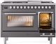 Ilve® Professional Plus II 48" Graphite Matte Pro Style Dual Fuel Range-3
