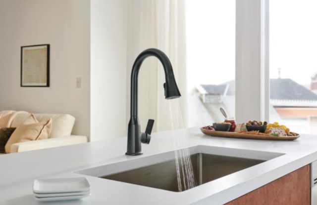 Peerless Ezra® Matte Black Single Handle Pull-Down Kitchen Faucet-2