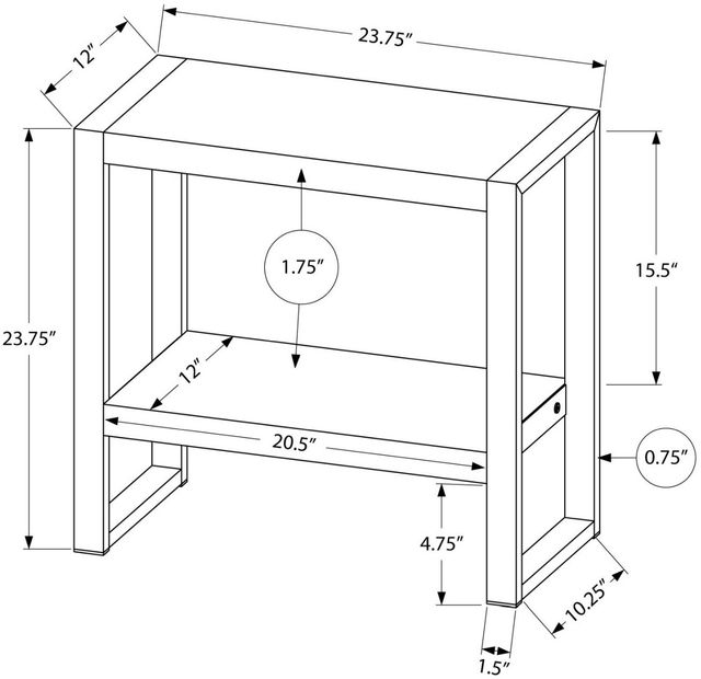 Monarch Specialties Inc. Black Two Tier Accent Table-3