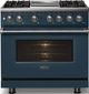 Viking® 5 Series 36" Squall Pro Style Dual Fuel (NG) Range with Polished Chrome Trim-2