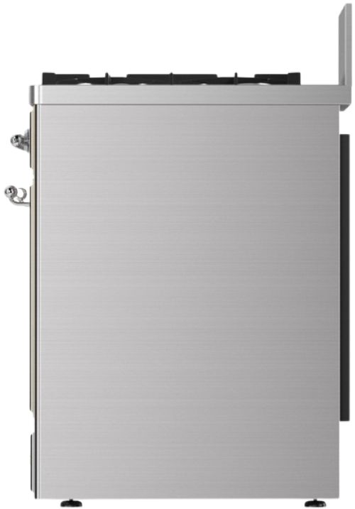 Ilve® Majestic III 30" Stainless Steel Pro Style Dual Fuel Liquid Propane Range with 5 Black Brass Burners and Chrome Trim-2