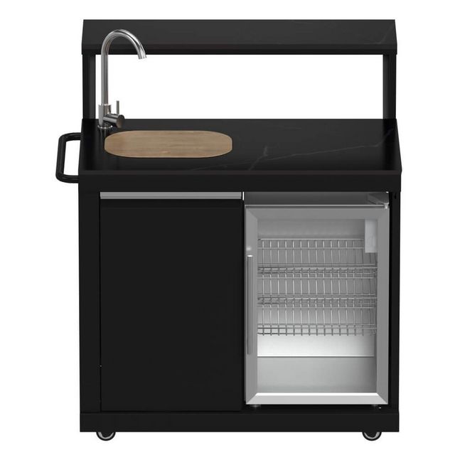FORNO® Alta Qualita 5 Burner 176" Black Outdoor Kitchen Kit-3