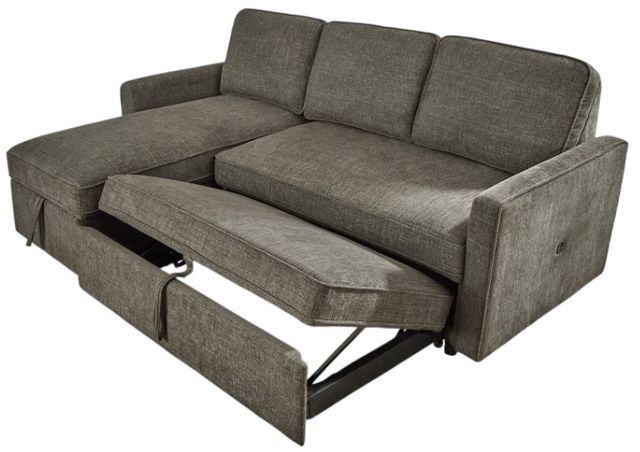 Signature Design by Ashley® Kerle 2-Piece Charcoal Left-Arm Facing Sectional and Chaise with Pop Up Bed-3