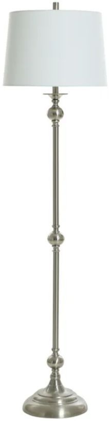StyleCraft Antique Brass/White 63" Floor Lamp-0