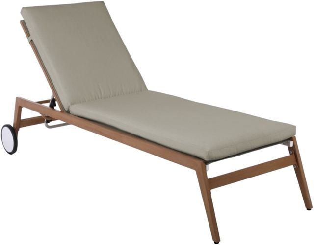 Meridian Furniture Maui Gray/Brown Aluminum Outdoor Patio Adjustable Lounge Chair-0
