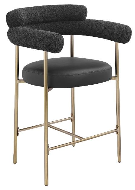 Meridian Furniture Blake Black/Brushed Gold Counter Stool-0