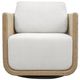 Uttermost® Santorini Honey/Oyster White Wicker Indoor-Outdoor Swivel Lounge Chair with Cushion-3