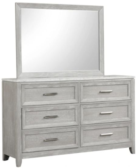 New Classic® Home Furnishings Fiona Mist Gray Dresser and Mirror-3