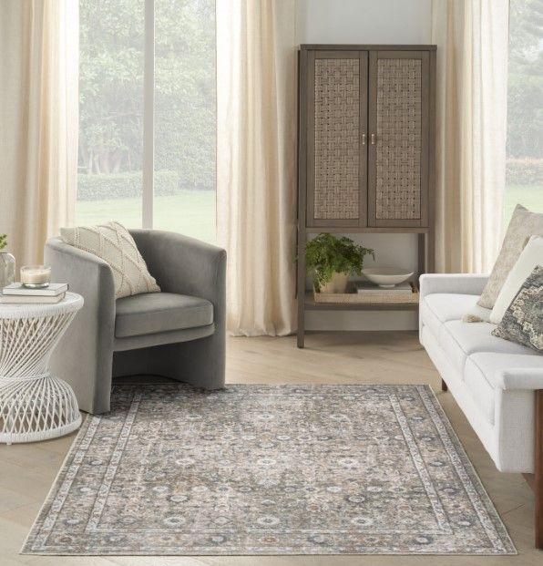 Nourison Home™ Astra Machine Washable Gold Gray 5'x7' Area Rug-4