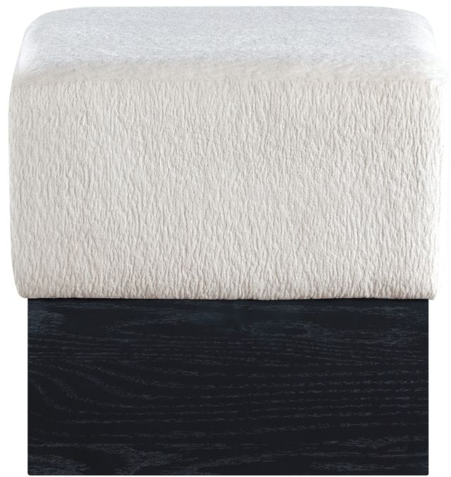 Meridian Furniture Havre Cream/Black Upholstered Ottoman-1