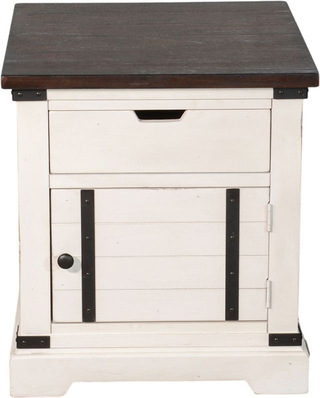 Sunny Designs™ French Country Brown End Table with White Base-2