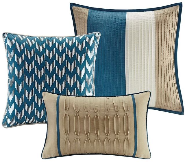 Olliix by Madison Park 7 Piece Blue King Gabby Comforter Set-2