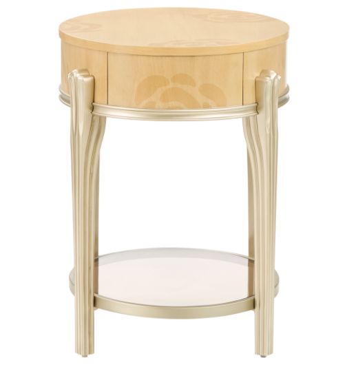 Michael Amini® Camellia Field Caramel Round End Table-3