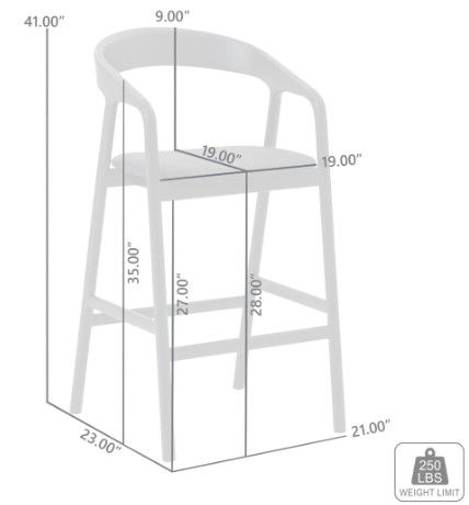 Armen Living Apache Black Bar Stool-2