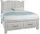Vaughan-Bassett Sawmill Saddle Alabaster Two Tone King Arch Storage Bed-0