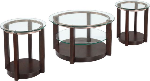 Elements International Elsa 3-Piece Espresso Occasional Table Set-0