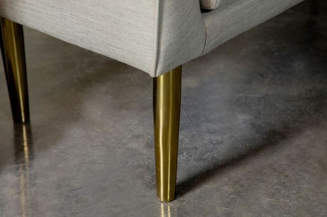 Coaster® Light Grey and Gold Low Back Upholstered Bench-3