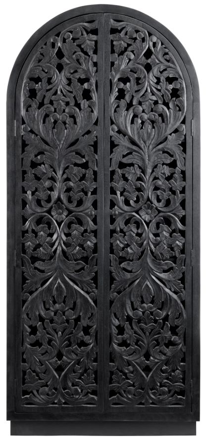 Crestview Collection Sable Black Stain Tall Accent Cabinet-2
