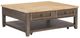 Legacy Classic XXX's and OOO's Amber Cocktail Table with Cocoa Base-0
