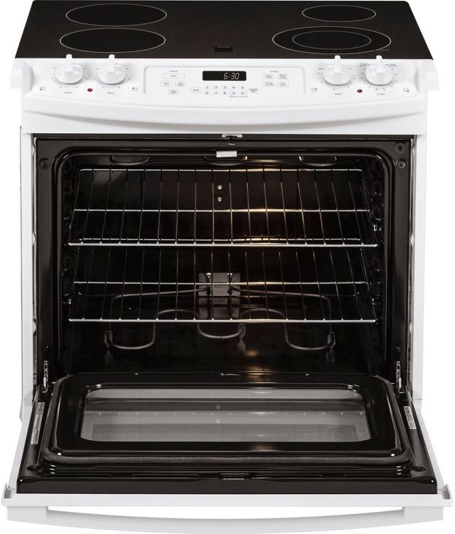 GE® 30" White on White Drop-In Electric Range-1