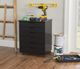 Linon Rudy Black Wide Rolling Storage Cart-1