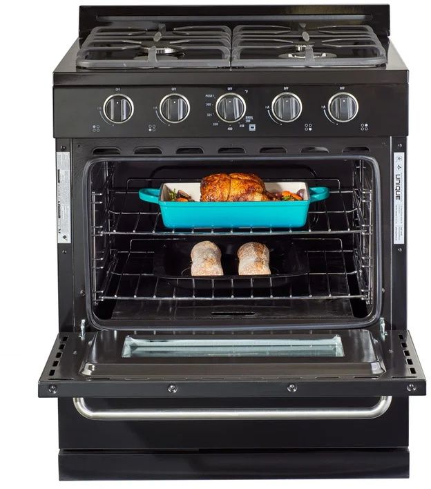 Unique Appliances Classic 30" Black Off-Grid Freestanding Propane Range-2