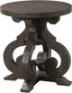 Elements International Stone Smokey Dark Ash Round Side Table-0