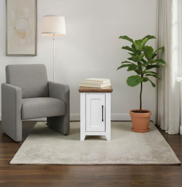 Legends Home Providence Bourbon Chair Side Table with White Base-1