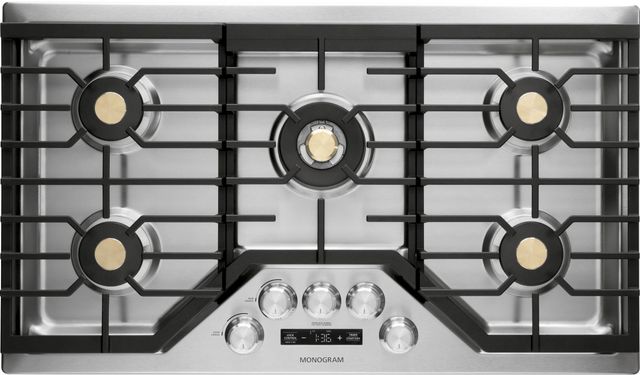 Monogram® 36" Stainless Steel Deep-Recessed Natural Gas Cooktop