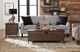 Hammary® Hidden Treasures Brown Milling Chest End Table with Black Base-1