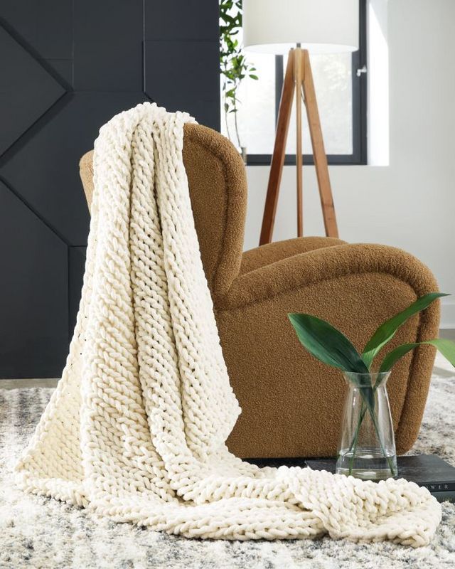 Signature Design by Ashley® Chaddon 3-Piece Ivory Throw Set-2