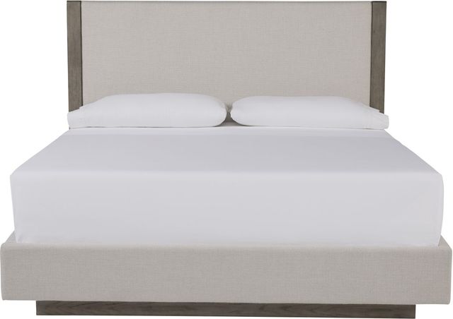 Benchcraft® Anibecca Weathered Gray King Upholstered Panel Bed-2