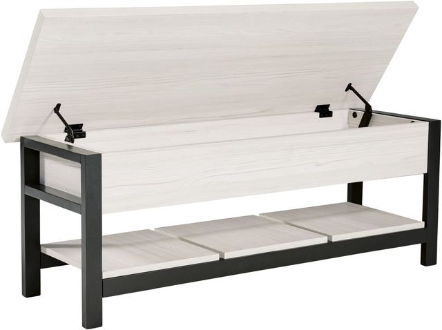 Signature Design by Ashley® Rhyson Black/White Storage Bench-2