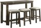 Elements International Stone 4-Piece Gray Multipurpose Bar Table Set-0