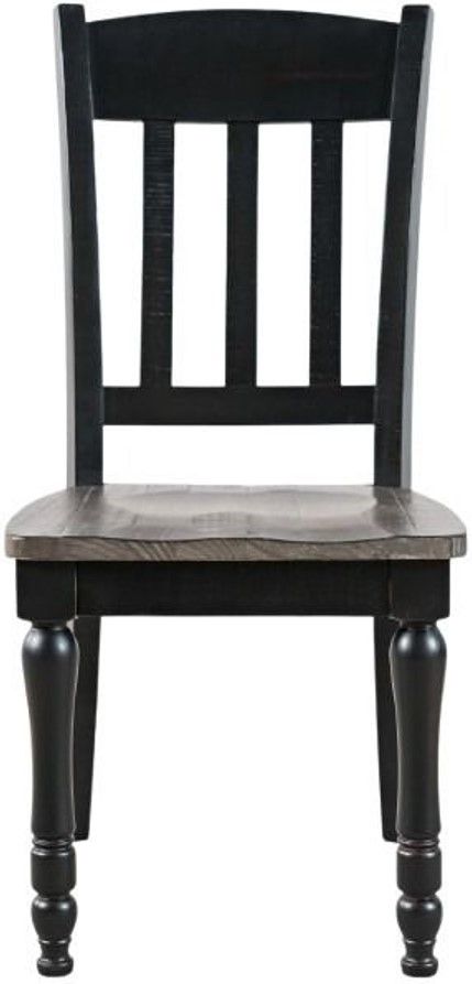 Jofran Inc. Madison County Vintage Black Slatback Dining Side Chair-2
